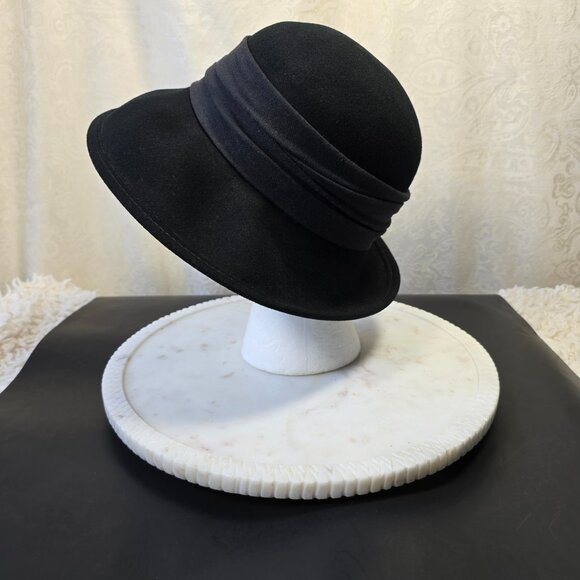 Vintage Bollman Company Tina Too Commodore Black Wool Hat - Picture 6 of 8